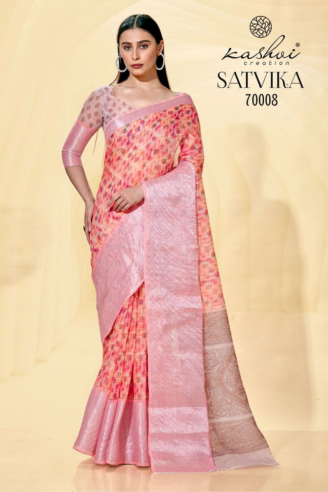 Satvika By Kashvi Printed Sarees Catalog
